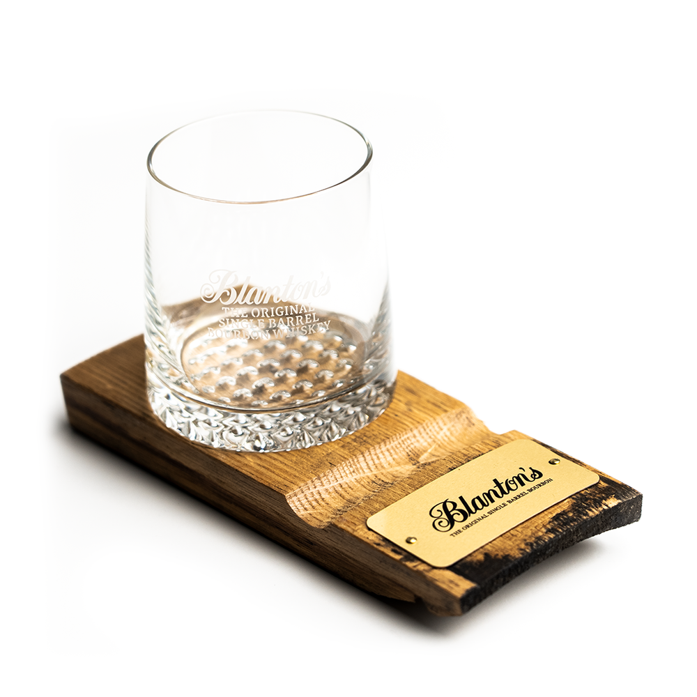 Blanton's Stave Cigar Coaster with Old Fashioned Glass — The